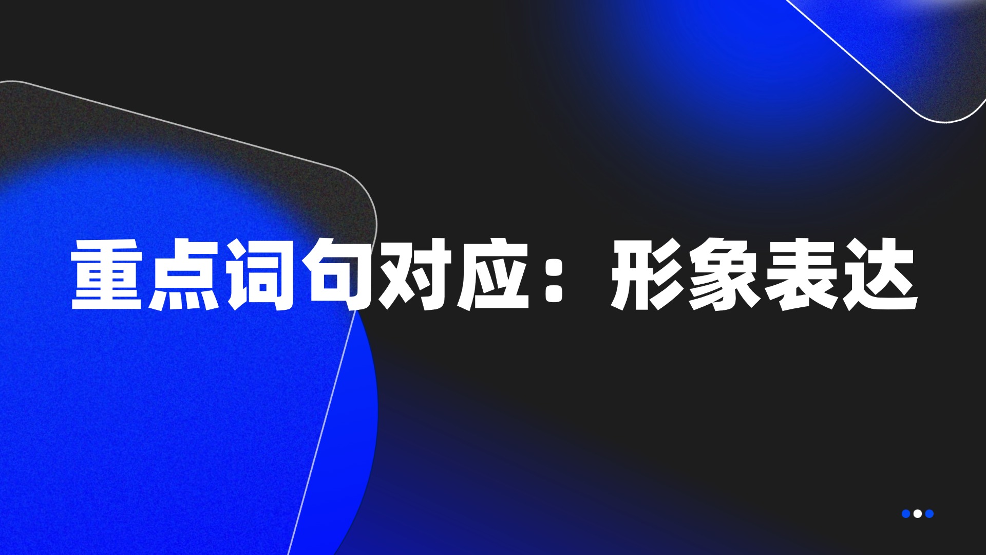 重点词句对应：形象表达